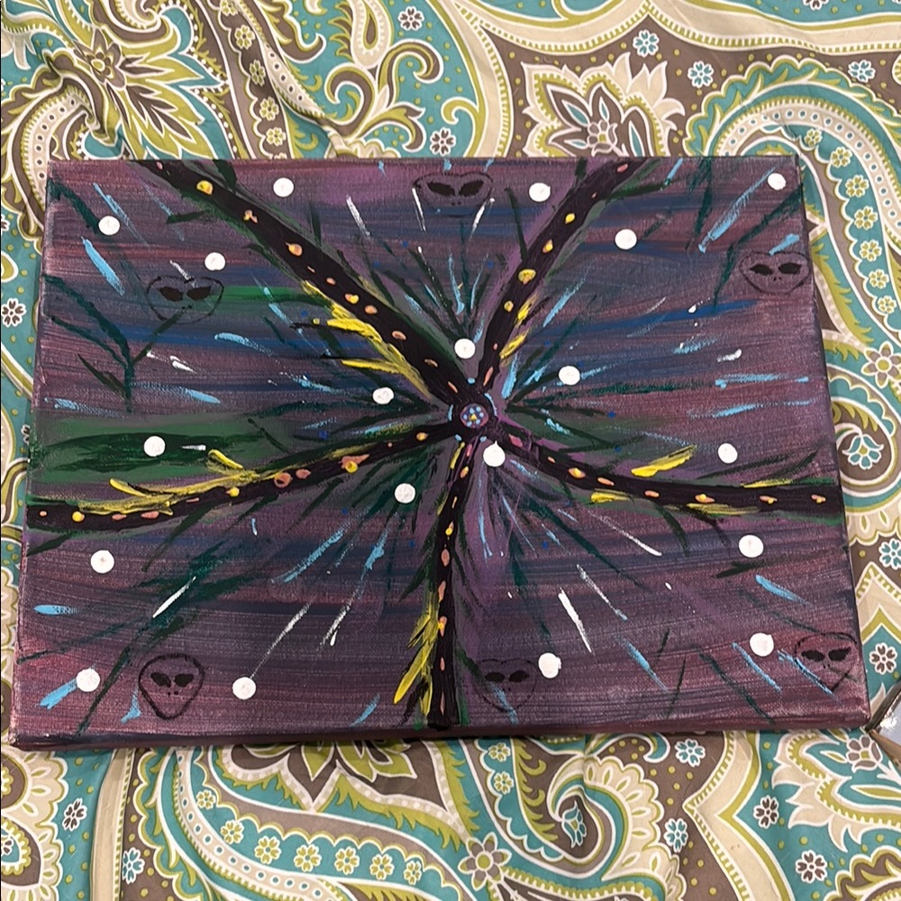 Abstract Purple and Black Canvas Art